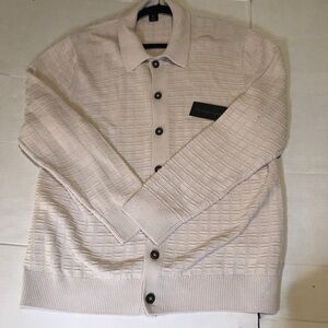 Christian Lacroix knit Sweater Beige Button Down Men Size L